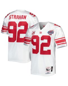Men’s New York Giants 2007 Michael Strahan Mitchell & Ness White Throwback Retired Player Jersey