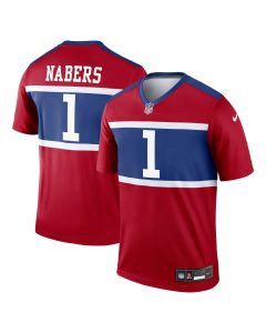 Men’s New York Giants Malik Nabers Red Alternate Legend Player Performance Top