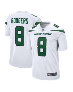 Men’s New York Jets Aaron Rodgers White Game Jersey