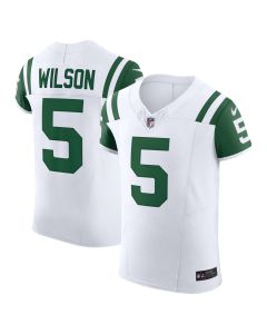 Men’s New York Jets Garrett Wilson White Classic Alternate Vapor F.U.S.E. Elite Jersey