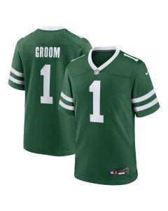 Men’s New York Jets Number 1 Groom Legacy Green Game Jersey