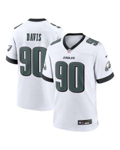 Men’s Philadelphia Eagles Davis White White Game Jersey