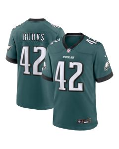 Men’s Philadelphia Eagles Oren Burks Midnight Green Game Jersey