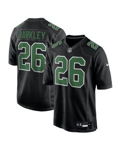 Men’s Philadelphia Eagles Saquon Barkley Carbon Black/Kelly Green Fashion Game Jersey