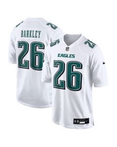 Men’s Philadelphia Eagles Saquon Barkley Tundra White Fashion Game Jersey