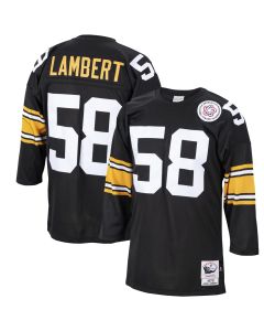 Men’s Pittsburgh Steelers 1975 Jack Lambert Mitchell & Ness Black Throwback Retired Player Jersey