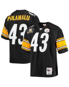 Men’s Pittsburgh Steelers 2007 Troy Polamalu Mitchell & Ness Black Throwback Retired Player Jersey