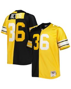 Men’s Pittsburgh Steelers Jerome Bettis Mitchell & Ness Black/Gold Big & Tall Split Legacy Retired Player Jersey