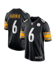 Men’s Pittsburgh Steelers Pressley Harvin III Black Game Jersey