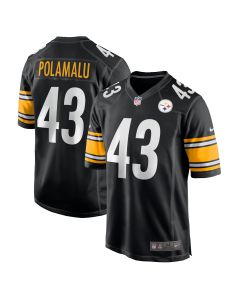 Men’s Pittsburgh Steelers Troy Polamalu Black Retired Player Game Jersey