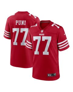 Men’s San Francisco 49ers Dominick Puni Scarlet Team Game Jersey