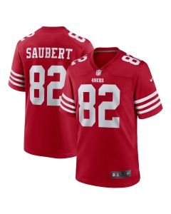 Men’s San Francisco 49ers Eric Saubert Scarlet Team Game Jersey