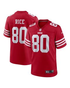 Men’s San Francisco 49ers Jerry Rice Scarlet Retired Team Player Game Jersey