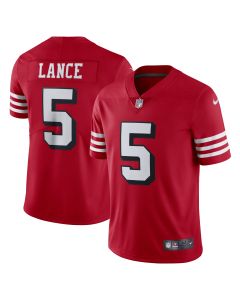 Men’s San Francisco 49ers Trey Lance Scarlet Alternate Vapor Limited Jersey