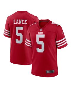 Men’s San Francisco 49ers Trey Lance Scarlet Game Player Jersey