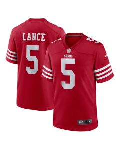 Men’s San Francisco 49ers Trey Lance Scarlet Team Game Jersey