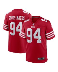 Men’s San Francisco 49ers Yetur Gross-Matos Scarlet Team Game Jersey