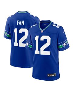 Men’s Seattle Seahawks 12s Royal Throwback Player Game Jersey