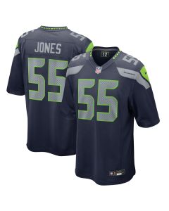 Men’s Seattle Seahawks Dre’Mont Jones College Navy Game Jersey