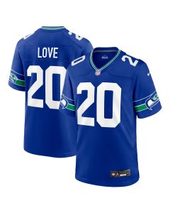 Men’s Seattle Seahawks Julian Love Royal Throwback Player Game Jersey