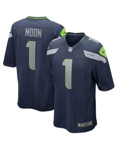 Men’s Seattle Seahawks Warren Moon College Navy Game Retired Player Jersey