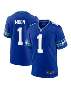 Men’s Seattle Seahawks Warren Moon Royal Throwback Retired Player Game Jersey