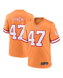 Men’s Tampa Bay Buccaneers John Lynch Orange Throwback Game Jersey