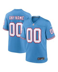 Men’s Tennessee Titans Light Blue Oilers Throwback Custom Game Jersey