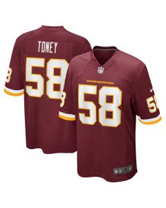 Men’s Washington Football Team Shaka Toney Burgundy Game Jersey