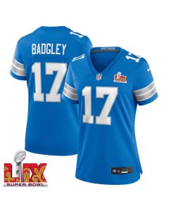 Michael Badgley #17 Detroit Lions Super Bowl LIX Women’s Jersey – Blue