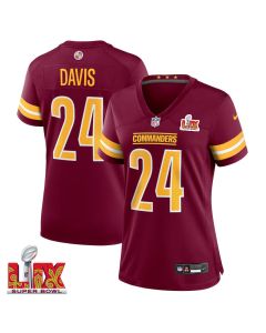 Michael Davis #24 Washington Commanders Super Bowl LIX Women’s Jersey – Burgundy
