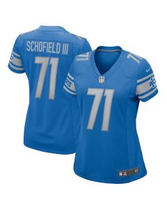 Michael Schofield 71 Detroit Lions Game Women Jersey – Blue