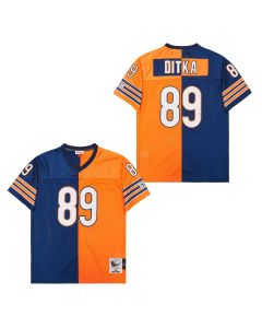 Mike Ditka 89 Chicago Bears Two-Toned Retro Throwback Men Jersey – Orange/Navy
