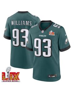 Milton Williams #93 Philadelphia Eagles Super Bowl LIX Jersey – Men’s – Midnight Green
