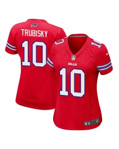 Mitch Trubisky 10 Buffalo Bills Team Game Women Jersey – Red