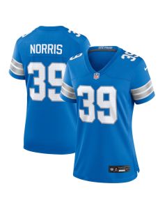 Morice Norris 39 Detroit Lions Women’s Game Jersey – Blue