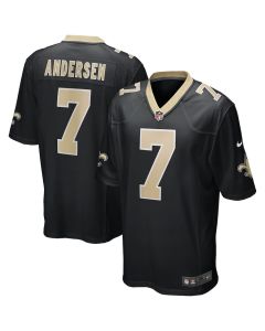 Morten Andersen 7 New Orleans Saints Men Game Retired Jersey – Black