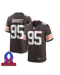 Myles Garrett 95 Cleveland Browns 2025 Pro Bowl Patch Game Men Jersey – Brown
