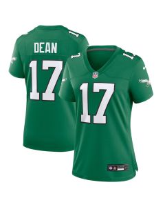 Nakobe Dean 17 Philadelphia Eagles Women’s Alternate Game Jersey – Kelly Green