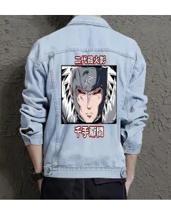 Naruto Jean Jacket for Men – Gift for Anime Fans – Christmas Gift - Light Blue - Main View