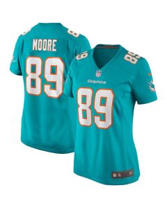 Nat Moore 89 Miami Dolphins Women Game Retired Jersey – Aqua