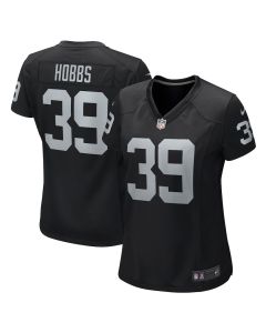 Nate Hobbs 39 Las Vegas Raiders Women Game Jersey – Black