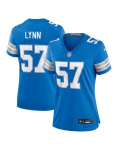 Nate Lynn 57 Detroit Lions Women’s Game Jersey – Blue