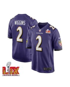 Nate Wiggins #2 Baltimore Ravens Super Bowl LIX Jersey – Men’s – Purple