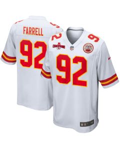 Neil Farrell 92 Kansas City Chiefs AFC Champions Patch Game Men Jersey – White