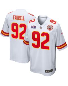 Neil Farrell 92 Kansas City Chiefs Super Bowl LVIII Patch Game Men Jersey – White