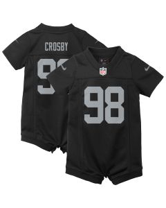 Newborn & Infant Las Vegas Raiders Maxx Crosby Black Game Romper Jersey