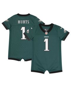 Newborn & Infant Philadelphia Eagles Jalen Hurts Midnight Green Game Romper Jersey