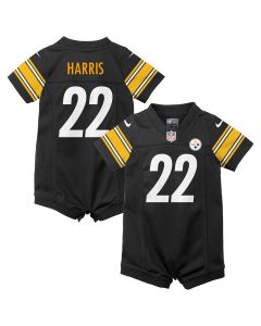 Newborn & Infant Pittsburgh Steelers Najee Harris Black Game Romper Jersey