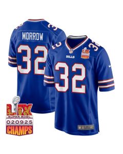 Nicholas Morrow 32 Buffalo Bills Super Bowl LIX Champions Patch Game Men Jersey – Royal